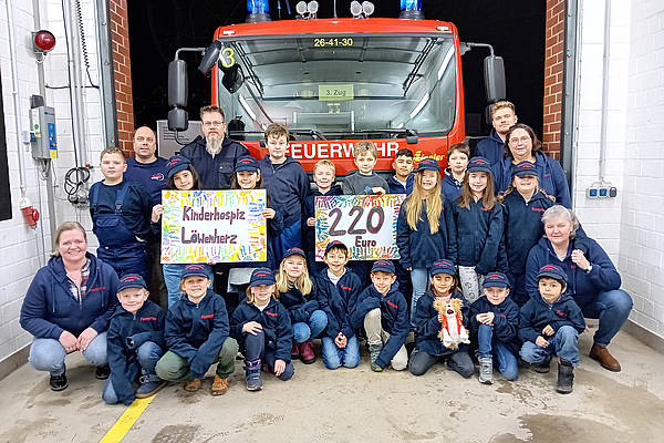 Kinder- und Jugendfeuerwehr Aligse unterstützt Kinderhospiz nach Aktionen auf dem Weihnachtsmarkt